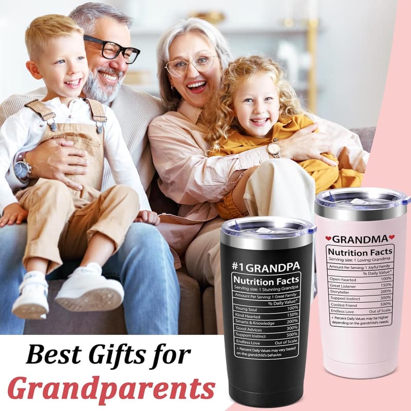 Grandparents Gift Set: 20oz Tumblers with Nutrition Facts