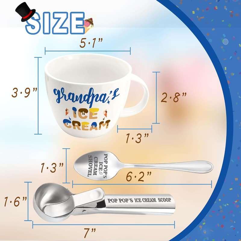 Grandpa's Ice Cream Scoop Set - Perfect Gift for Father's Day
