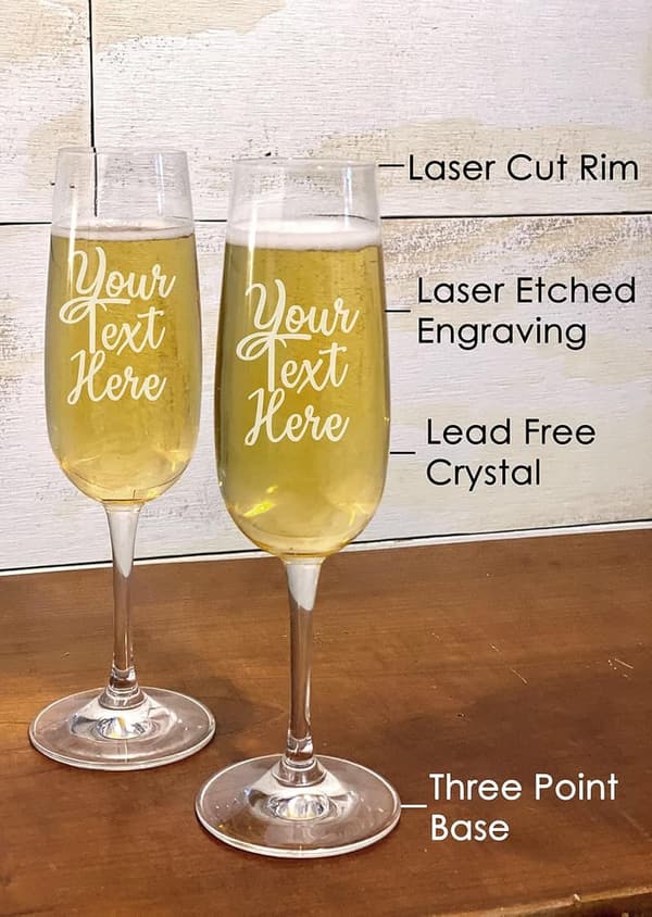 Personalized Deathly Hallows Wedding Champagne Flutes - Set of 2