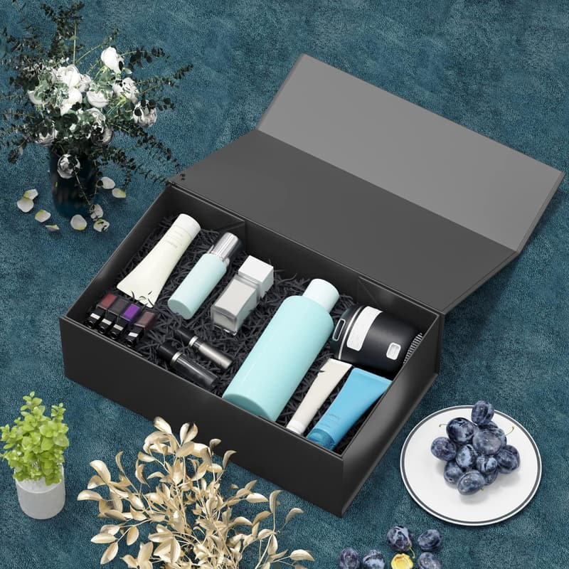 Collapsible Black Gift Box for Weddings and Birthdays