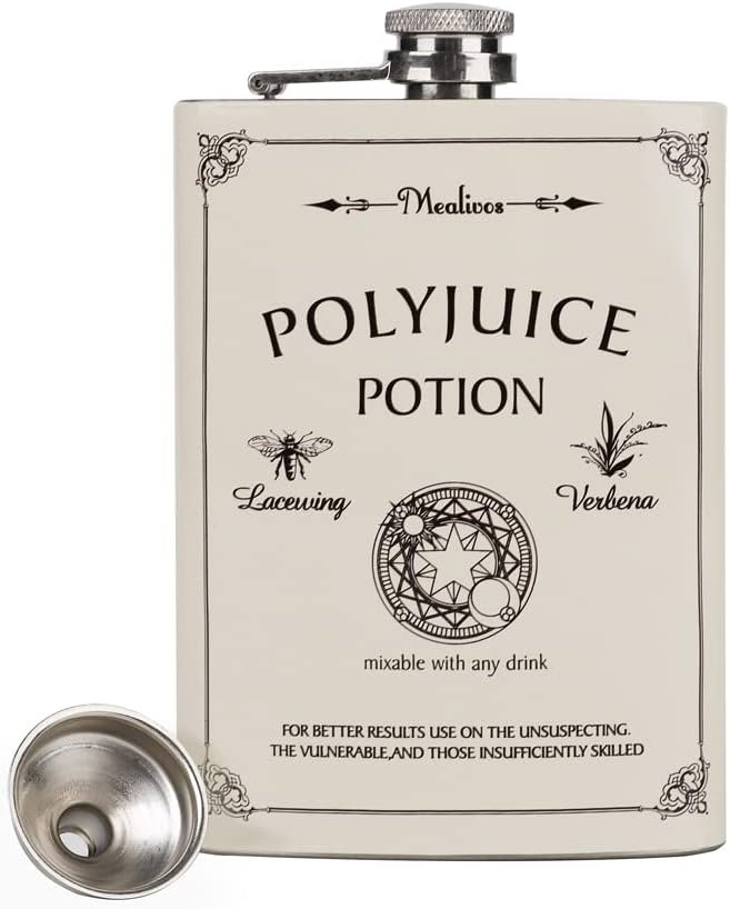 White 8 oz Stainless Steel Hip Flask