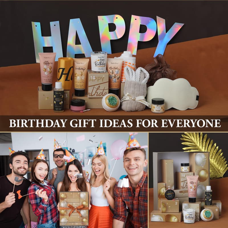 Birthday Spa Gift Box for Women & Men - 14 Luxury Care Items