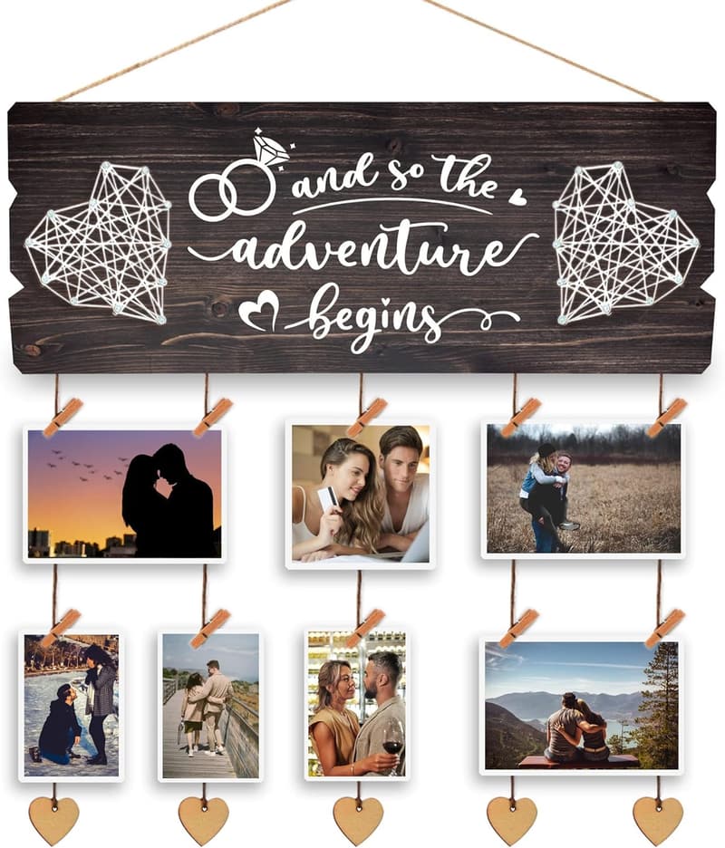 Bridal Shower Gift - Couples Wall Collage Board with Clips