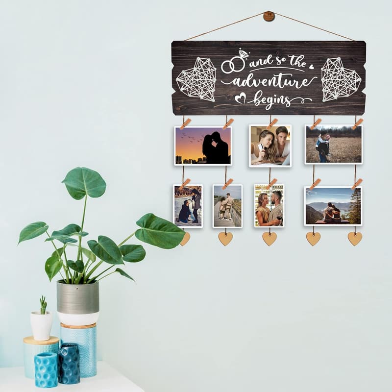 Bridal Shower Gift - Couples Wall Collage Board with Clips