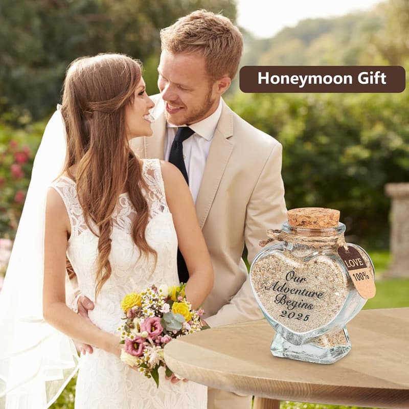 Honeymoon Souvenir Keepsake Jar - Travel Gift for Couples 2025
