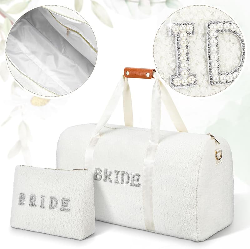 Wedding Travel Makeup Bag for Bride - Weekender Duffel