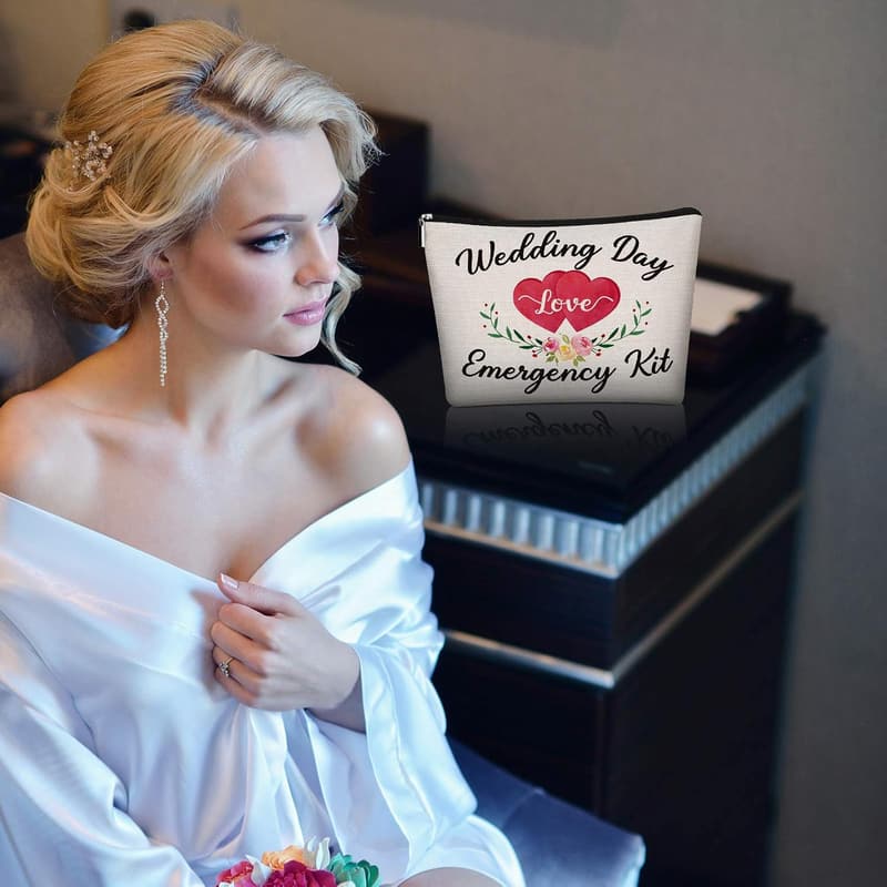 Bride's Wedding Emergency Kit with Makeup Bag and Essentials