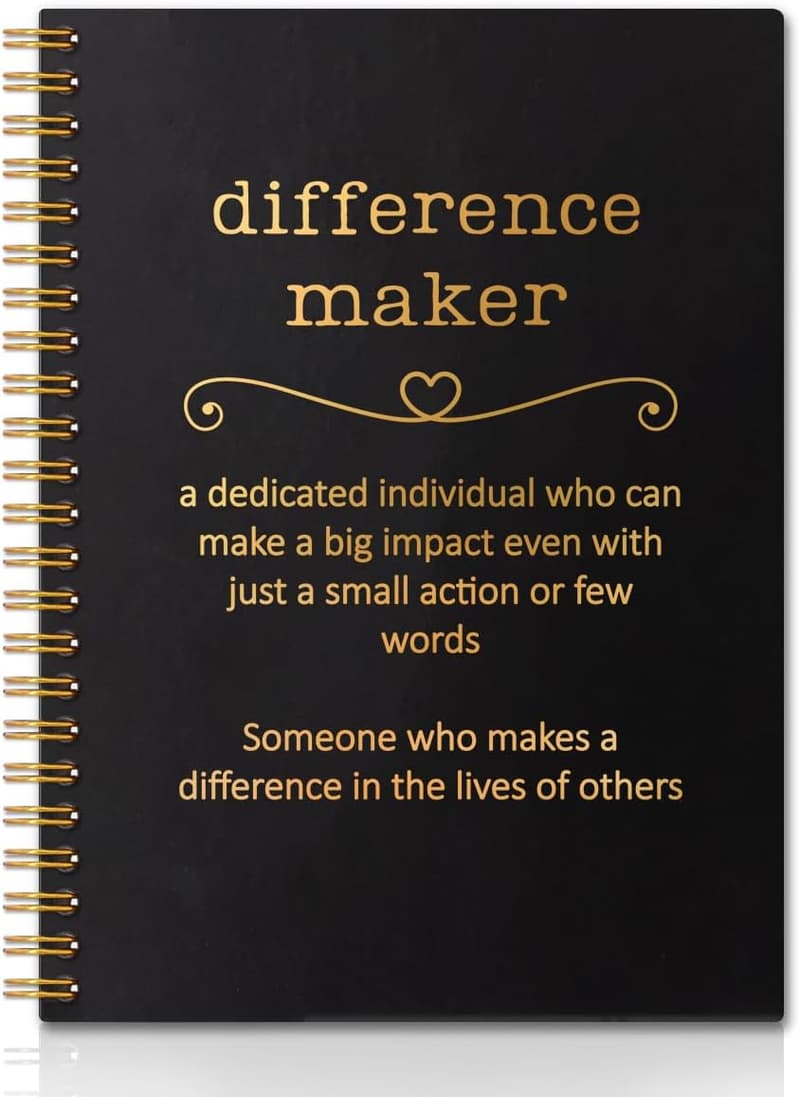 Employee Appreciation Gift: Black Golden Spiral Notebook