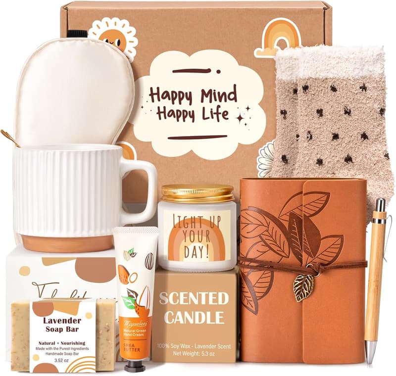 Happy Birthday Gift Basket for Women with Coffee Mug & Treats