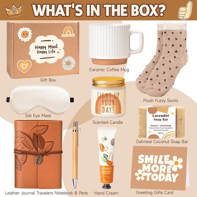 Happy Birthday Gift Basket for Women with Coffee Mug & Treats