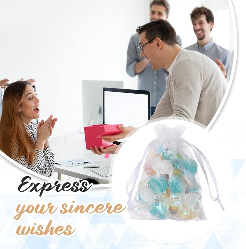 Employee Appreciation Keychains with Organza Bags - 36 Pcs Set
