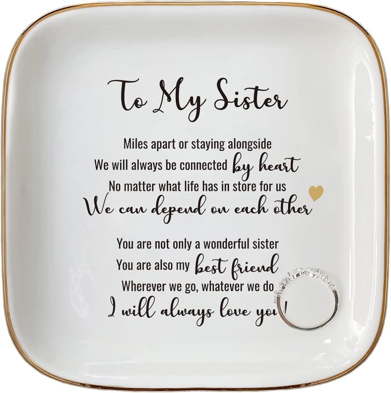 Maid of Honor Ring Dish Tray for Mom, Sister, Friend Gifts