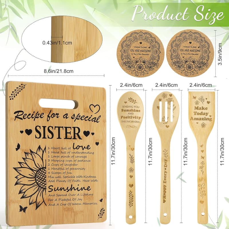 Unique Cutting Board Gift Set for Sister's Birthday