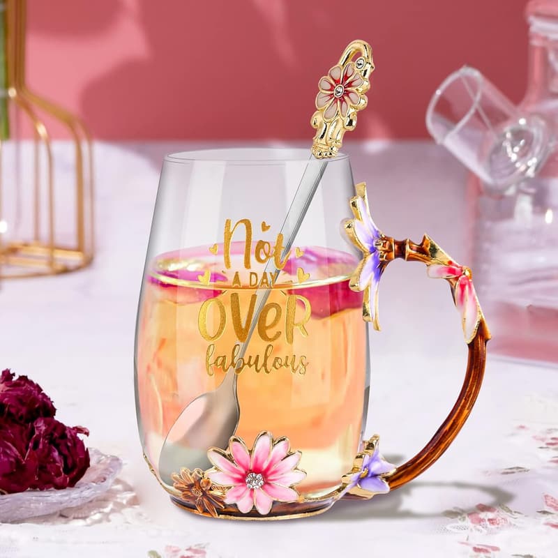 Birthday Gifts for Women - Unique Tea Cup for Mom & Friends