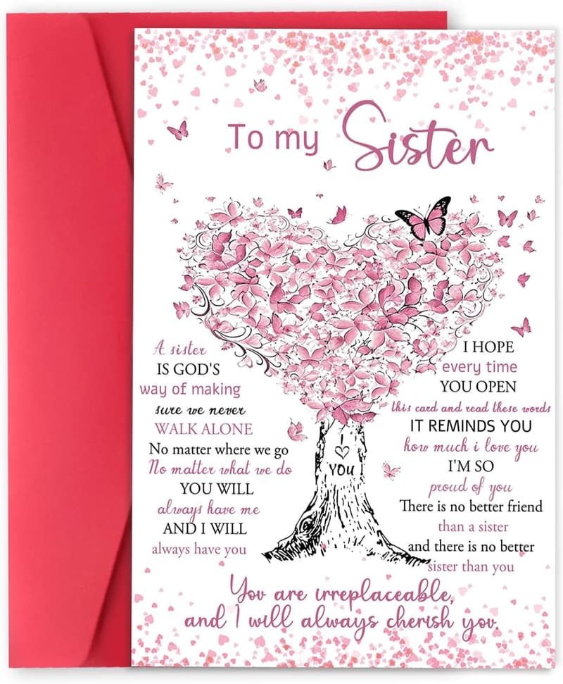 Sister Birthday Card - Unique Gift Idea for Women