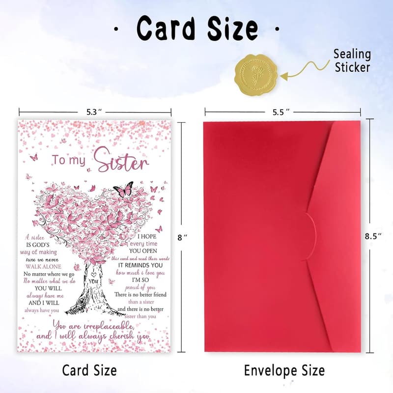 Sister Birthday Card - Unique Gift Idea for Women