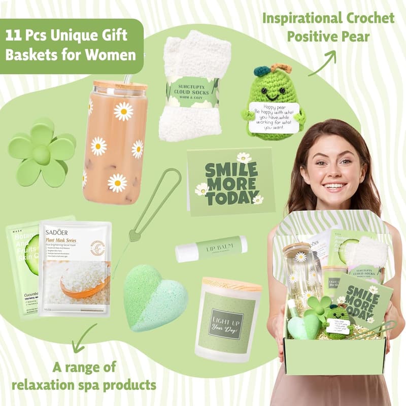 Birthday Gift Basket for Women - 11pcs Inspirational Treats