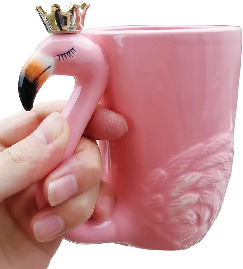 Cute Pink Flamingo Coffee Mug - 16 oz Gift for Mom