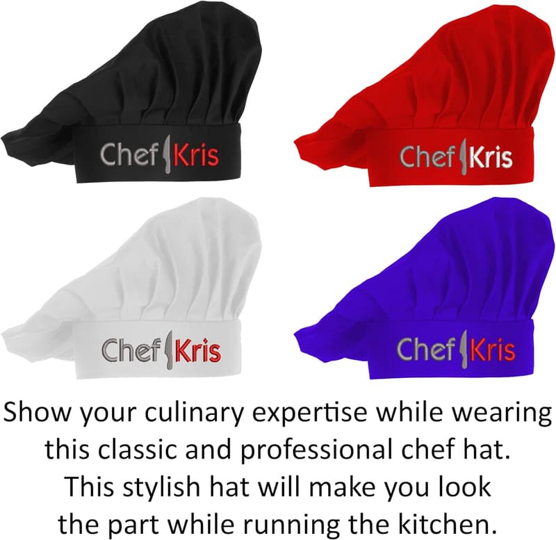 Personalized Embroidered Chef Hat - Premium Quality Gift for Adults