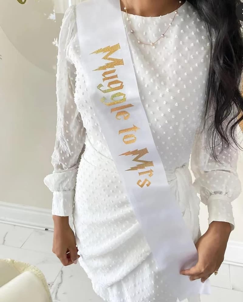 Bride-to-Be Sash - Gold Glitter Muggle to Mrs Decor