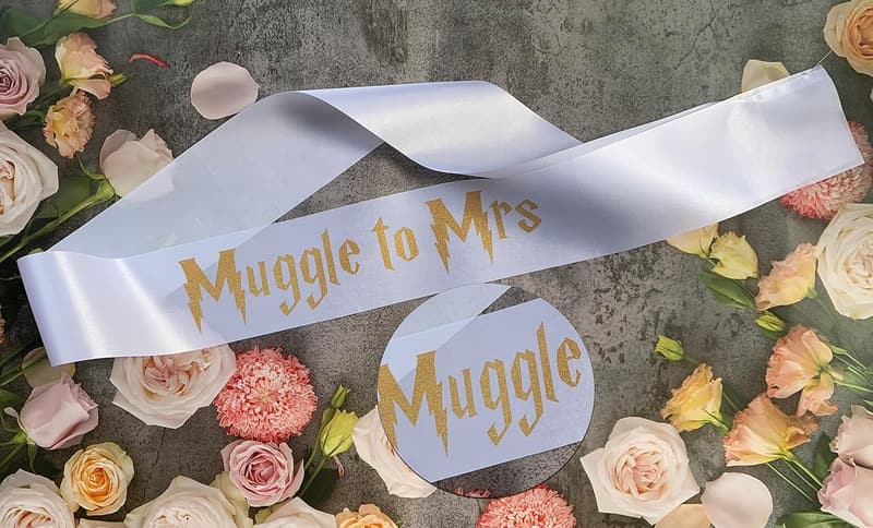 Bride-to-Be Sash - Gold Glitter Muggle to Mrs Decor