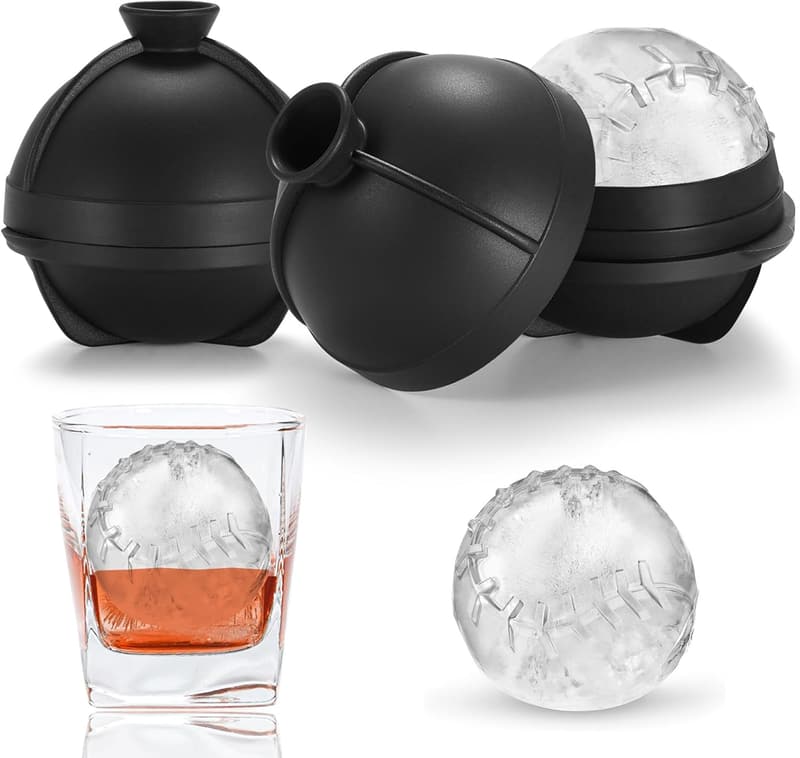 Baseball Ice Cube Molds - Silicone Tray for Cocktails and Whiskey