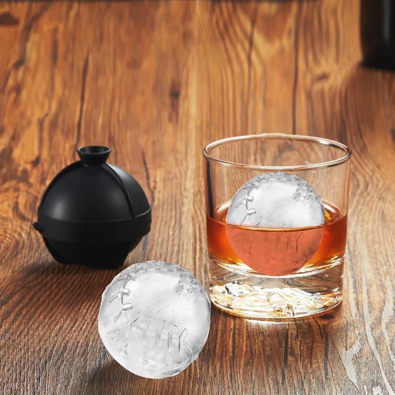 Baseball Ice Cube Molds - Silicone Tray for Cocktails and Whiskey