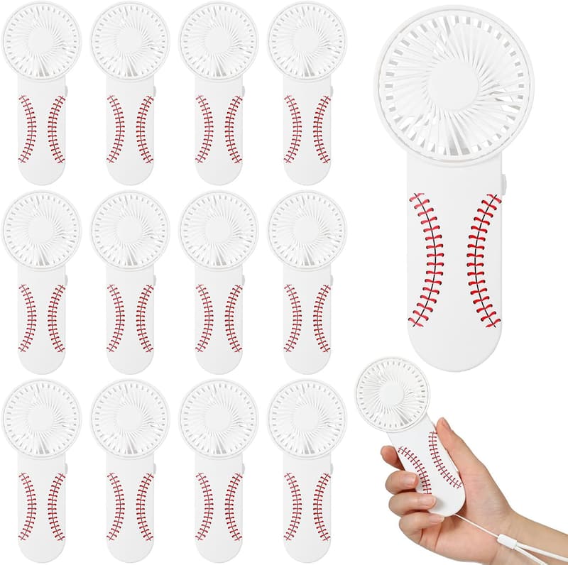 Baseball Team Gift: Mini Portable Handheld Fans (12 Pcs)