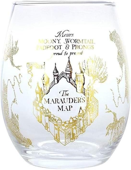 Harry Potter Stemless Wine Glass Set – 20oz, Gilded Designs