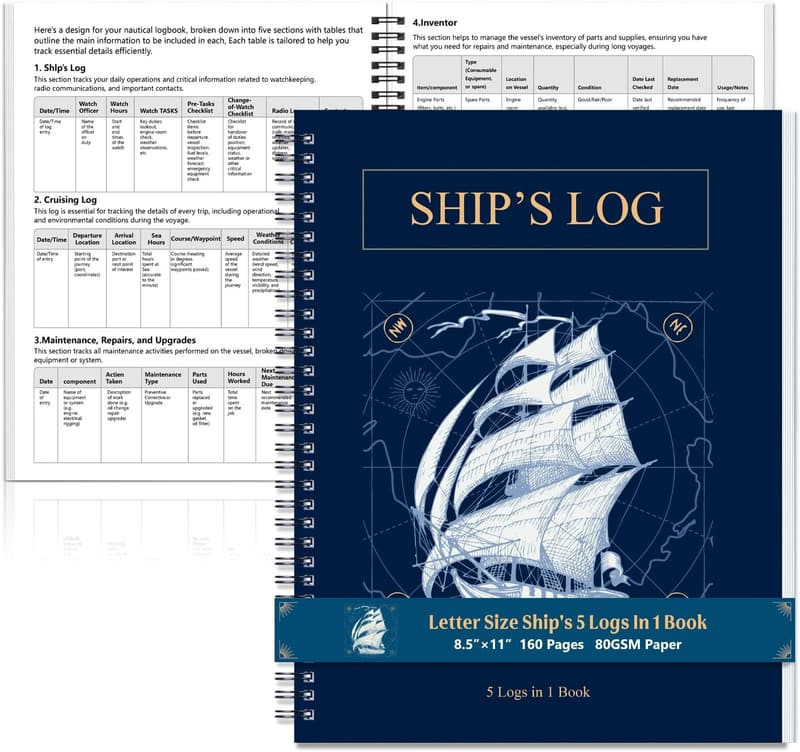 Nautical Journal Logbook for Boating Maintenance and Gifts