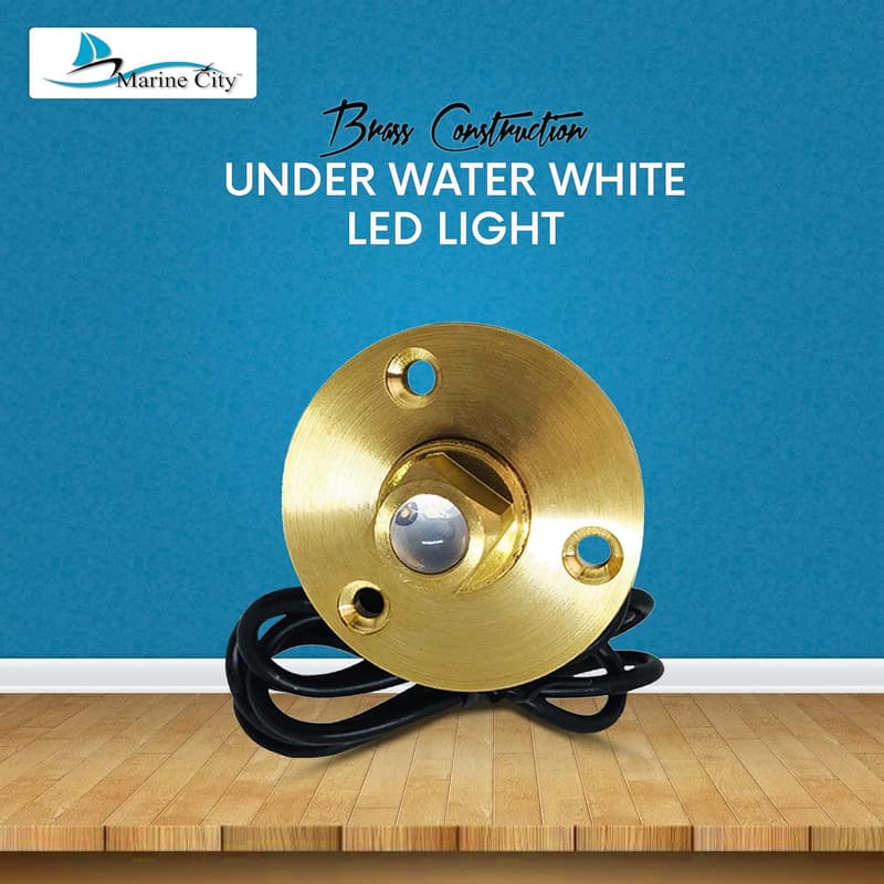 Underwater LED Light Drain Plug – Waterproof Brass, 1 Inch