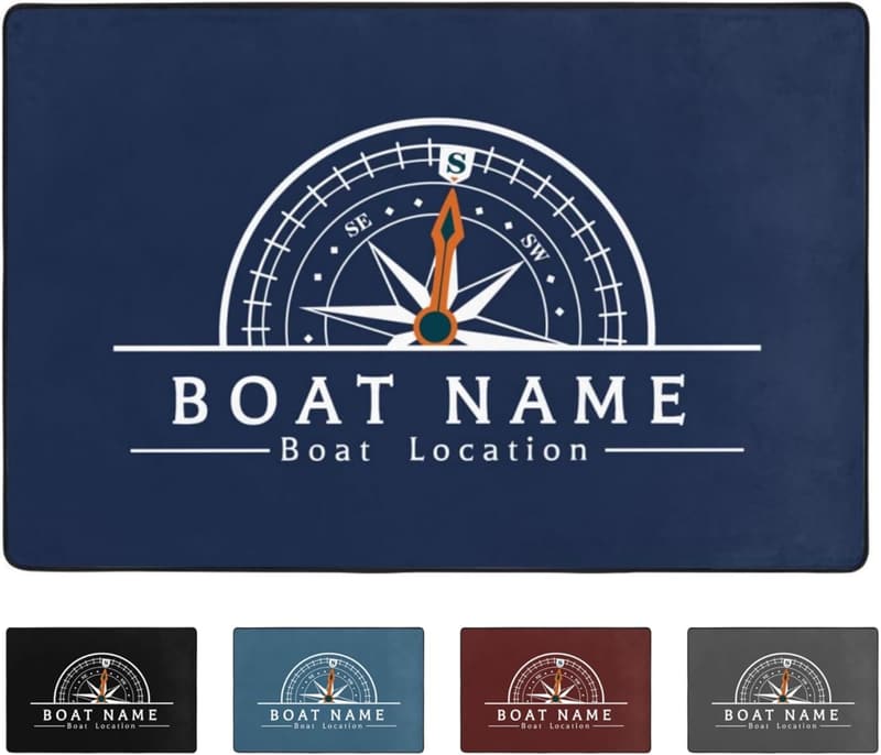 Personalized Nautical Welcome Aboard Boat Mat/Rug