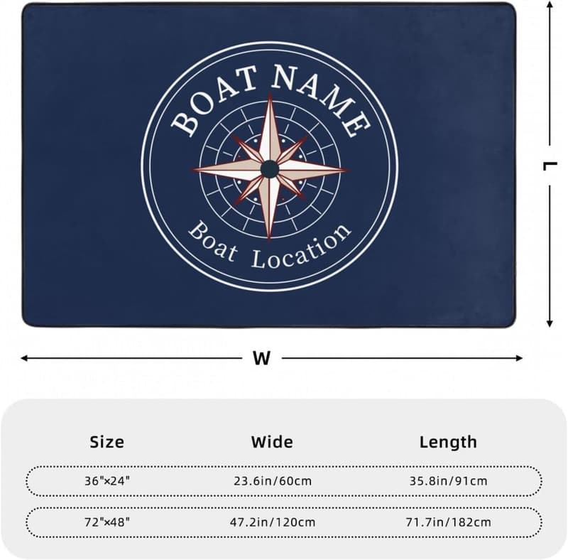 Personalized Nautical Welcome Aboard Boat Mat/Rug