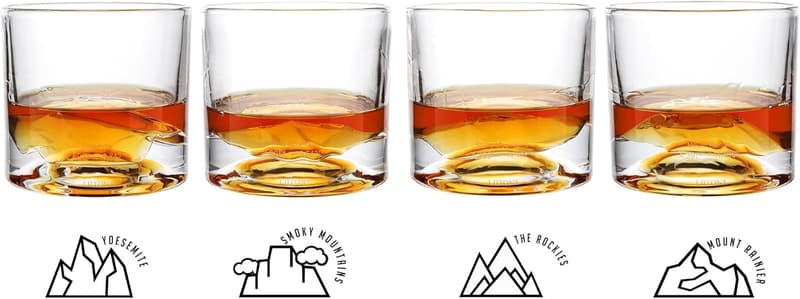 Heavy Crystal Whiskey Glasses Set of 4 - Premium Gifts for Men