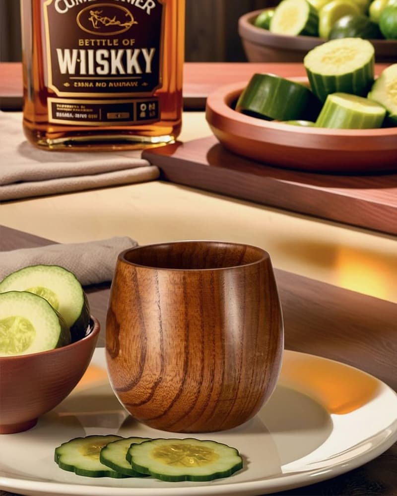 Unique Wooden Whiskey Glass for Men's Anniversary Gift