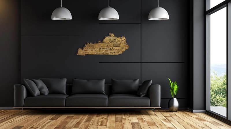 Kentucky Bourbon Distillery Engraved Wall Art Sign - 30 Inch