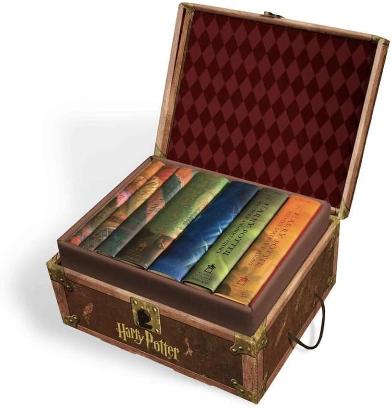 Harry Potter Book Set #1-7 in Decorative Chest with Stickers