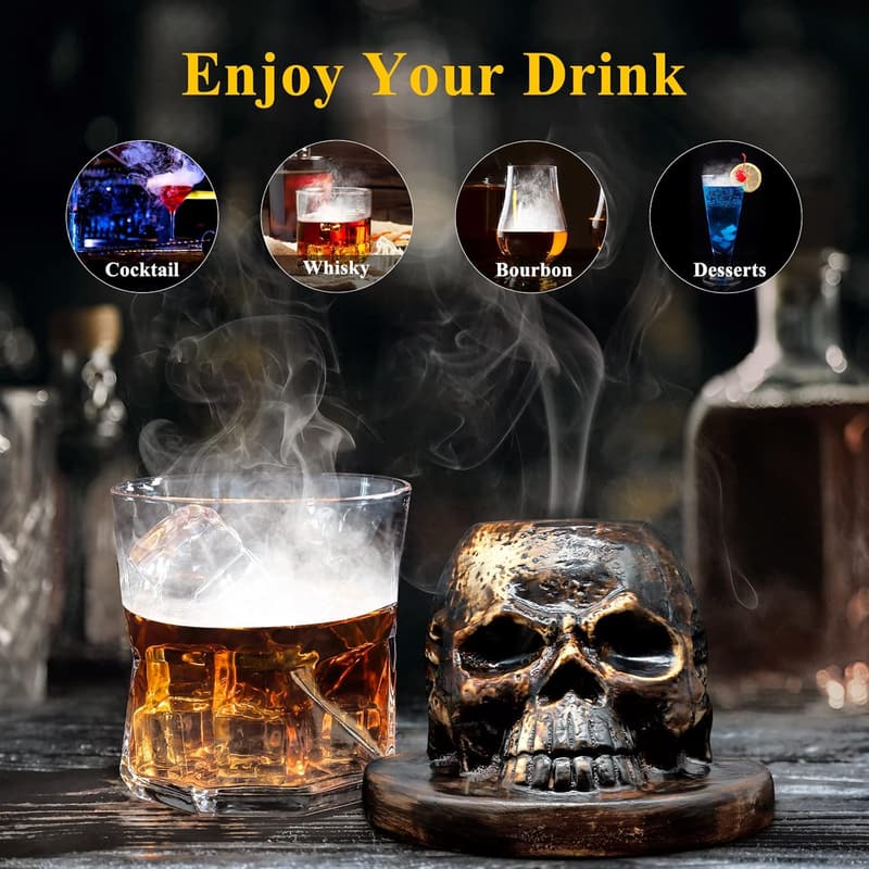Cocktail Smoker Kit with Torch & 4 Flavors - Unique Gift for Men