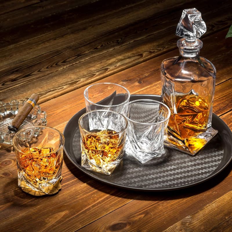 Premium Crystal Whiskey Decanter Set for Men’s Gifts