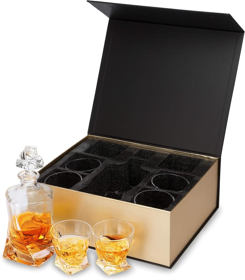 Premium Crystal Whiskey Decanter Set for Men’s Gifts