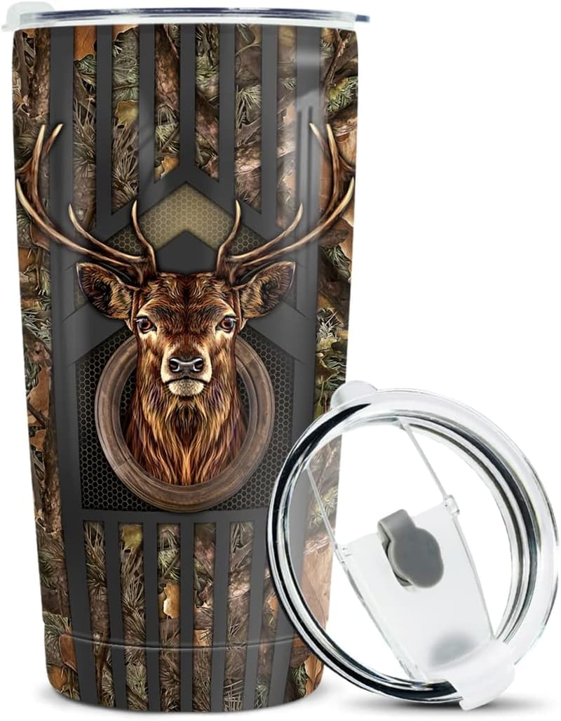 Deer Hunting Tumbler 20oz - Insulated Travel Mug for Hunters
