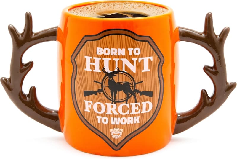 Hunting Mug with Antler Handle - Novelty Ceramic Coffee Cup