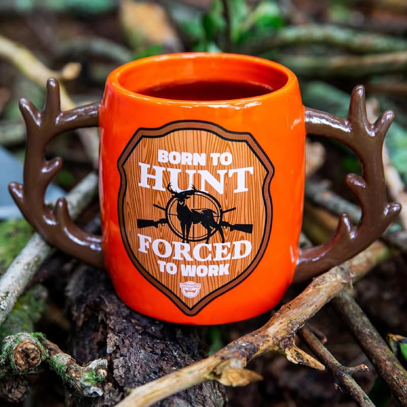 Hunting Mug with Antler Handle - Novelty Ceramic Coffee Cup