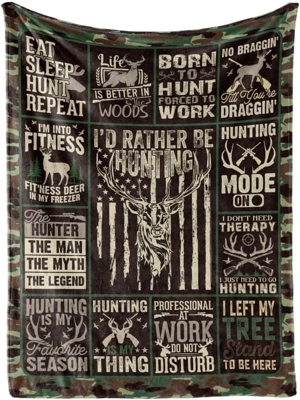 Hunting Gifts for Men - Deer Hunter Throw Blanket, 50