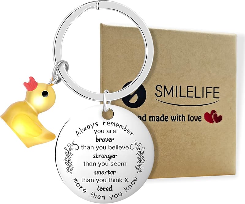 Funny Duck Keychain - Inspirational Lucky Charm Gift