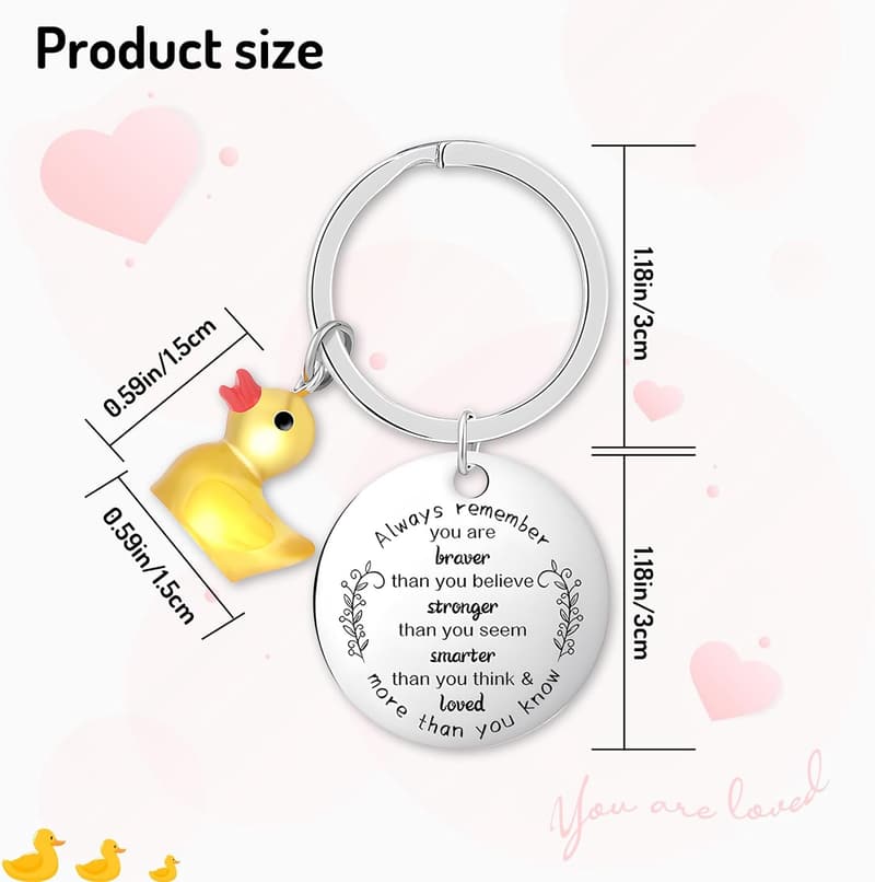 Funny Duck Keychain - Inspirational Lucky Charm Gift