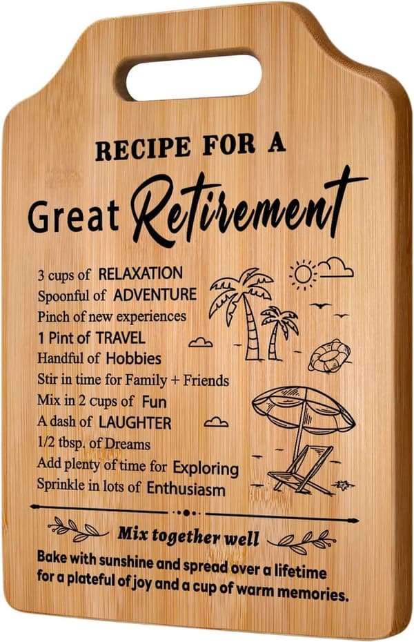 Unique Retirement Cutting Board for Women - 2025 Gift