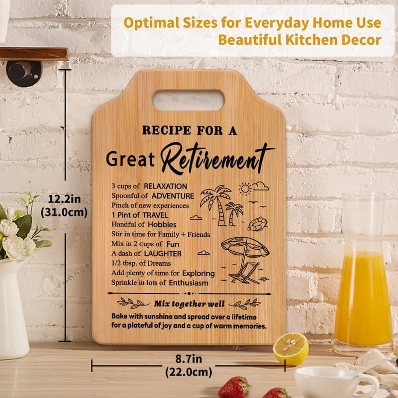 Unique Retirement Cutting Board for Women - 2025 Gift
