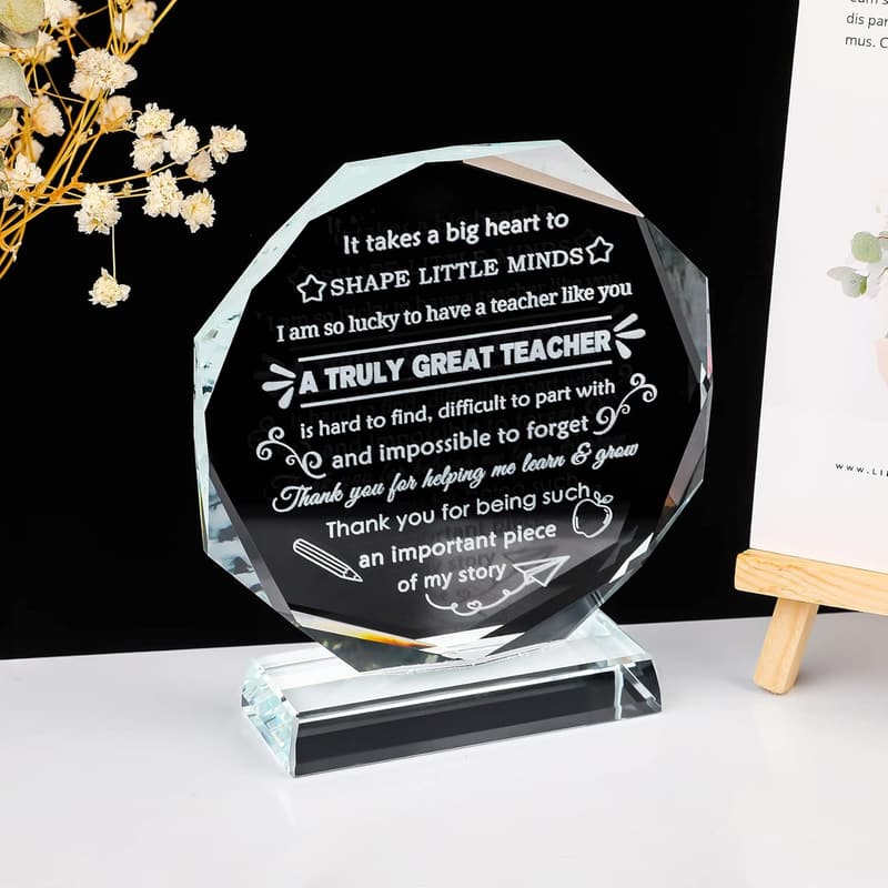 Teacher Appreciation Crystal Keepsake Gift for Women & Men