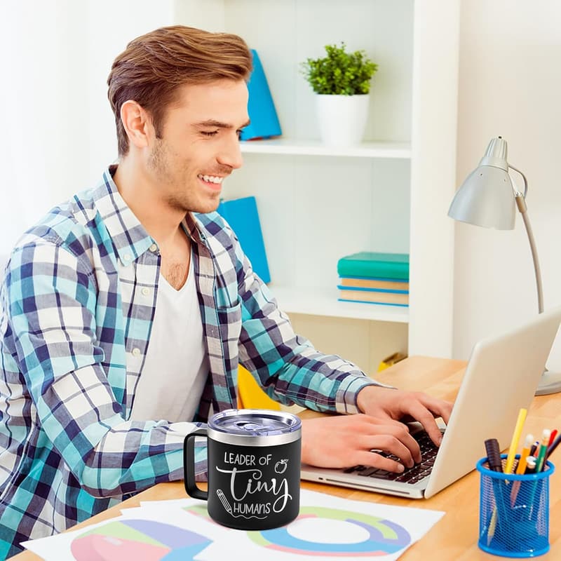 Teacher Appreciation Insulated Coffee Mug for Men - 14oz